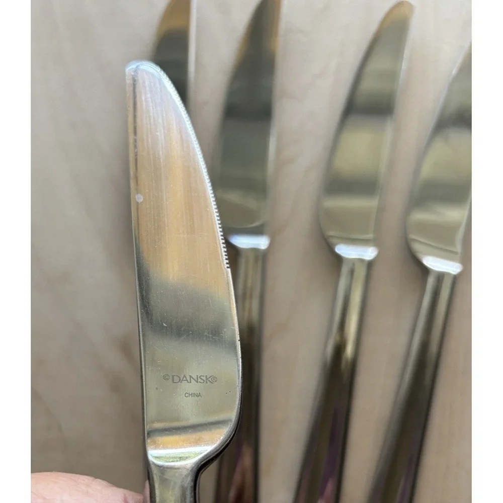 Dansk ORION Stainless Flatware LOT of 5 Butter Dinner Knife Knives